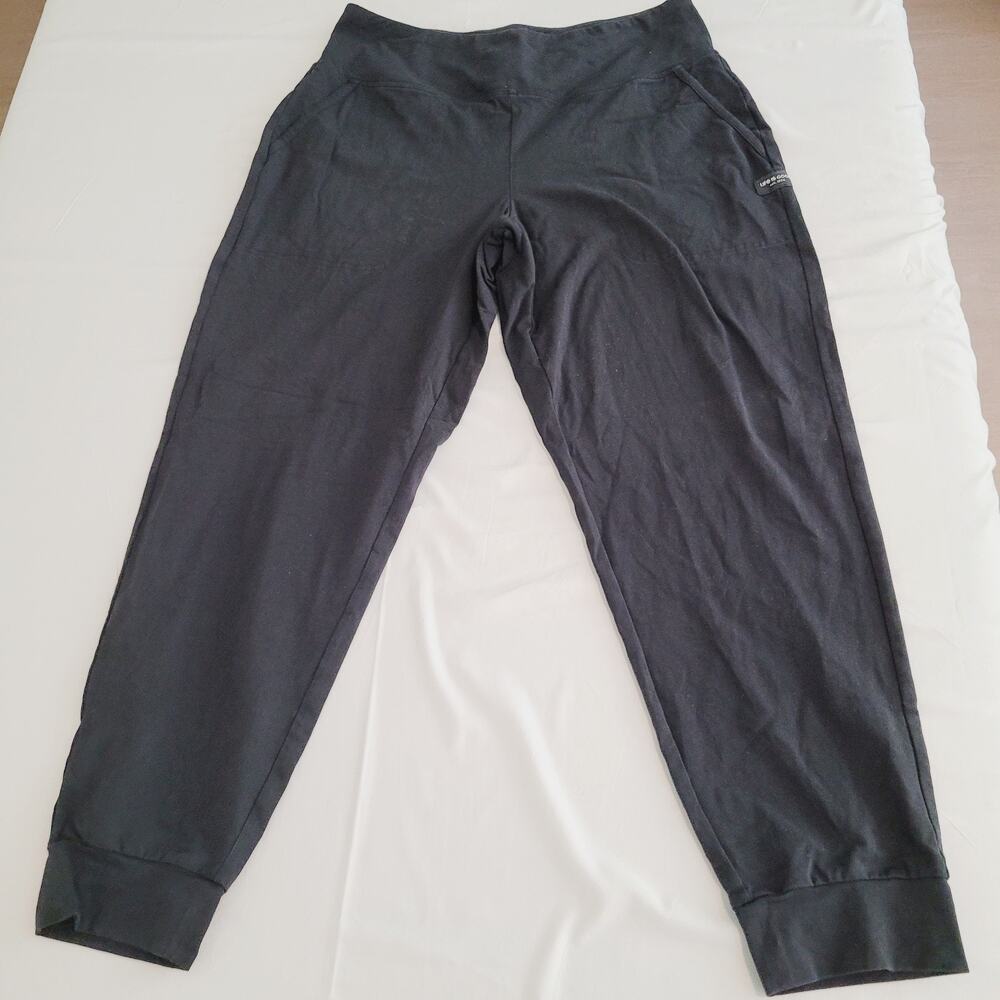 Life Is Good Pants Woman L Black Crusher Flex Joggers Sweatpants Jersey Workout